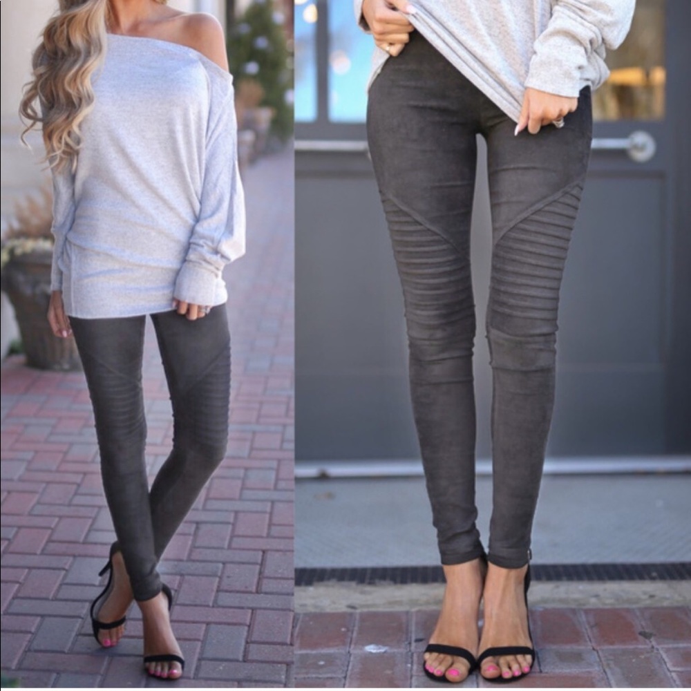Faux suede legging